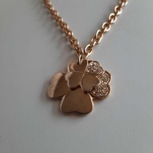 Vtg Double Shamrock Necklace Bijoux Terner